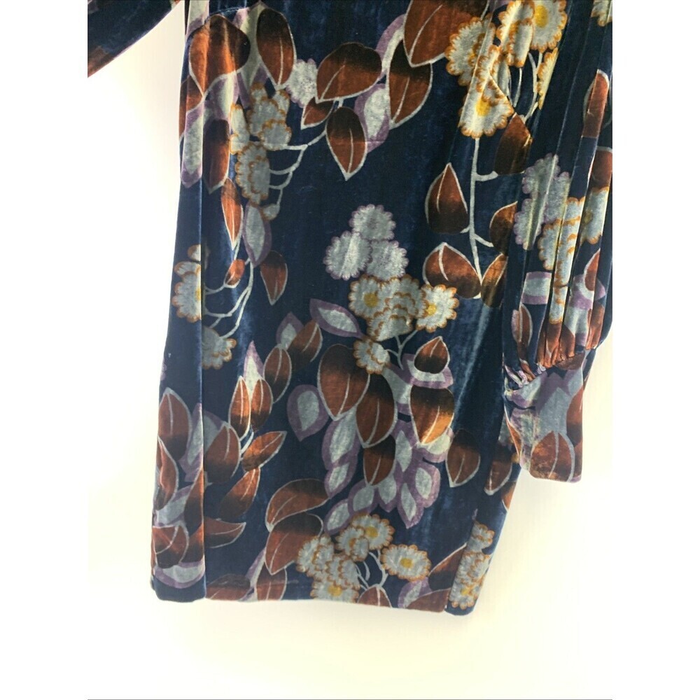 Ann Taylor Long Sleeve Velvet Shift Dress Boat Neck Floral Puff Sleeves 8 Tall - Picture 5 of 12